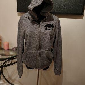 2/80 Roots Canada Long Sleeve Full Zip Salt And Pepper Hoodie